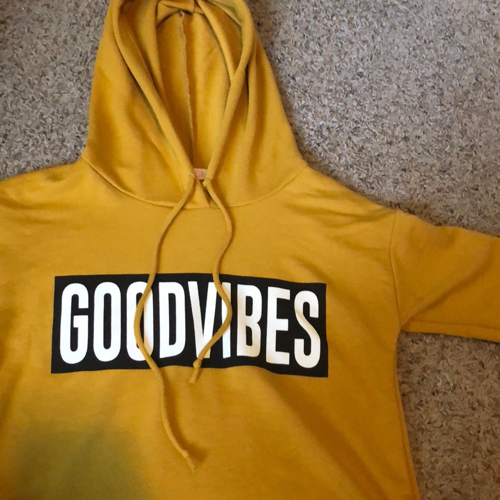 Mustard Yellow Hoodie crop top